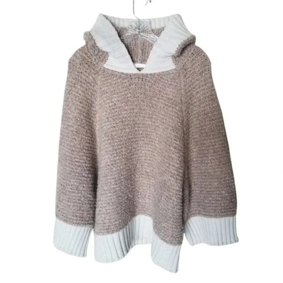 𝅺See By Chloe Hooded Poncho Sweater Wool Alpaca Blend L - Picture 1 of 12